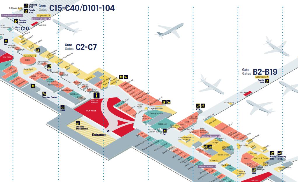 terminal kort over københavns lufthavn Kort Over Lufthavnen terminal kort over københavns lufthavn